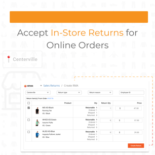 Accept in-store returns