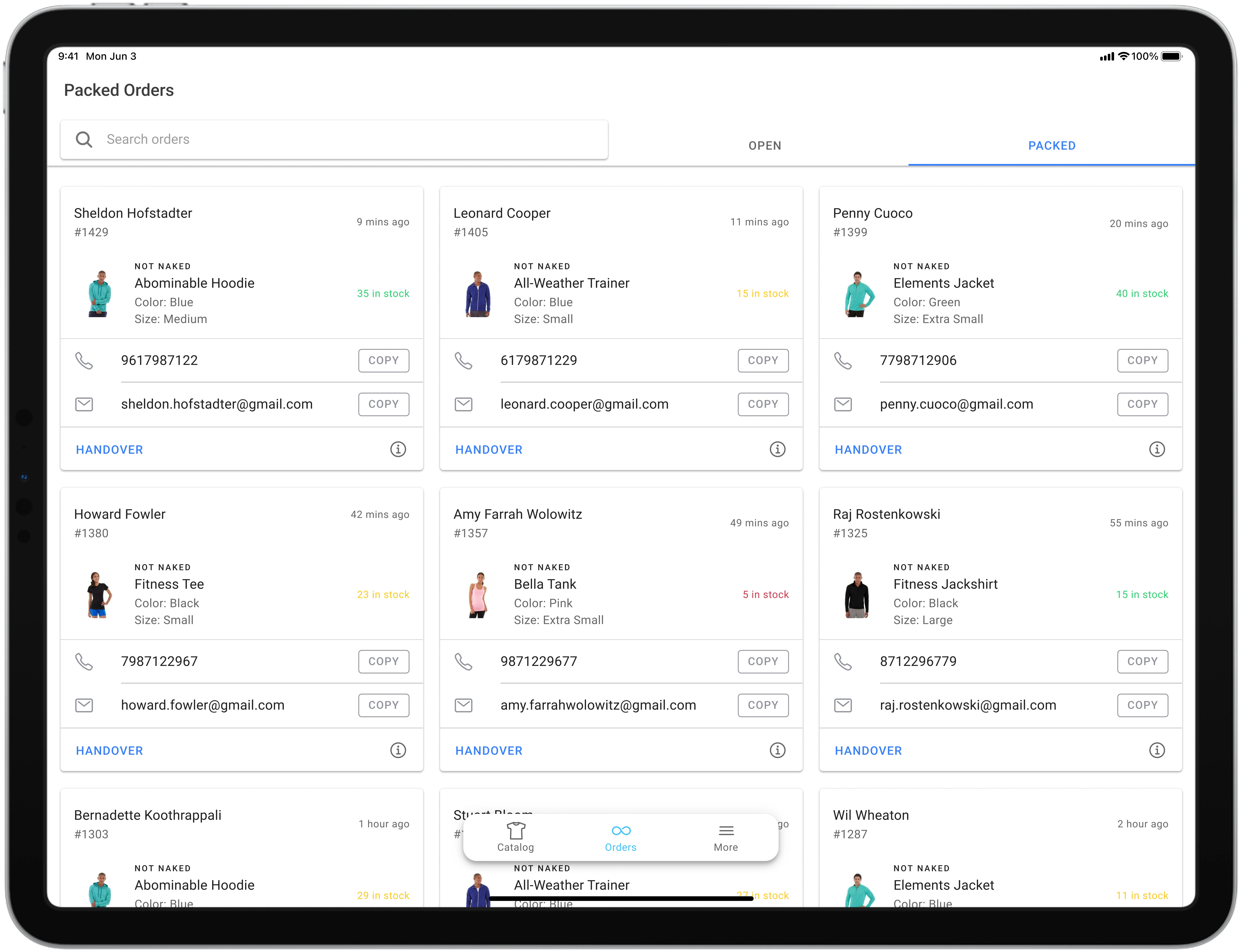 BOPIS Fulfillment App_Packed Orders