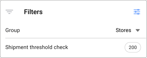 Shipment threshold check card