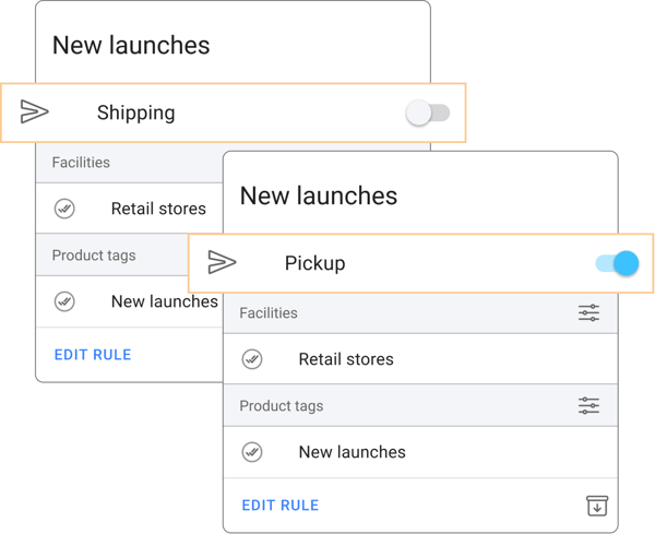 Allow store pickup for new launches and exclusive products but disable shipping so that walk-in customer experience is not hampered