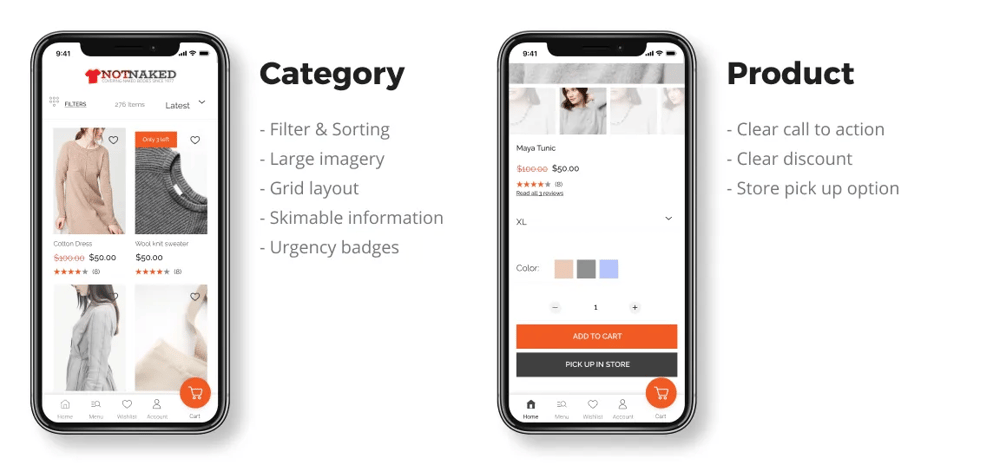 UI of eCommerce shopping- Category and Product 
