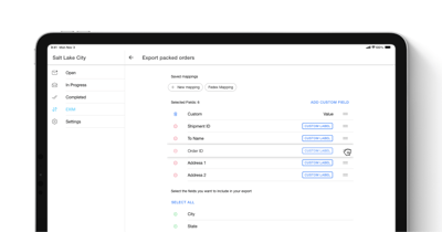 Edit predefined Export Packed Orders CSV fields 