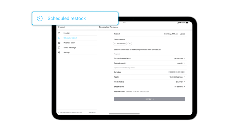 Schedule Inventory Restocking