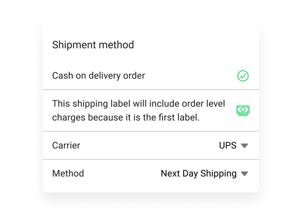 shipmentMethodIncluded