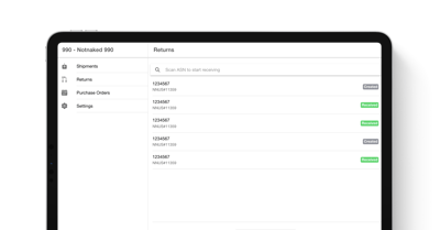 New returns receiving workflow
