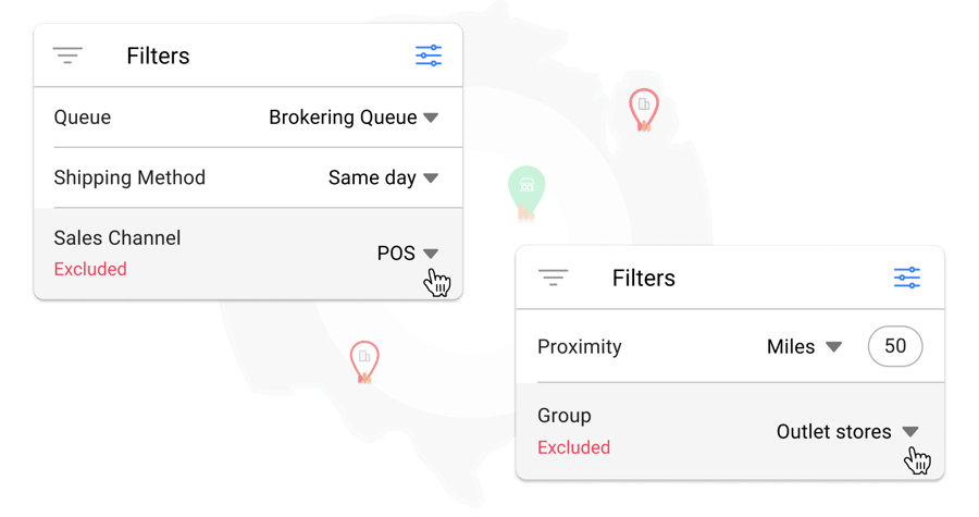Exclusion filters for order and inventory