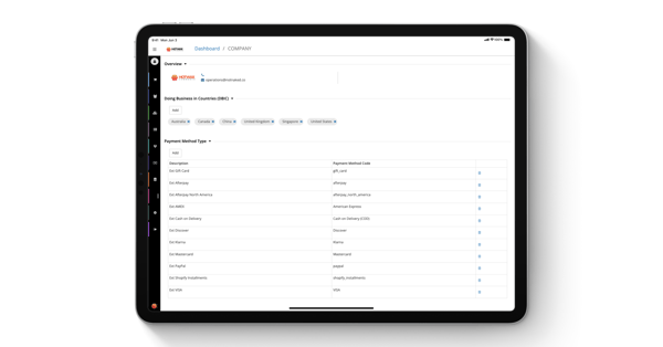 Added a New Company Settings Page