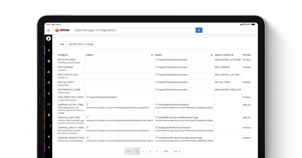 Added a new Data Manager Configurations page