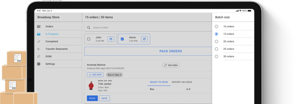 Pick and Pack orders