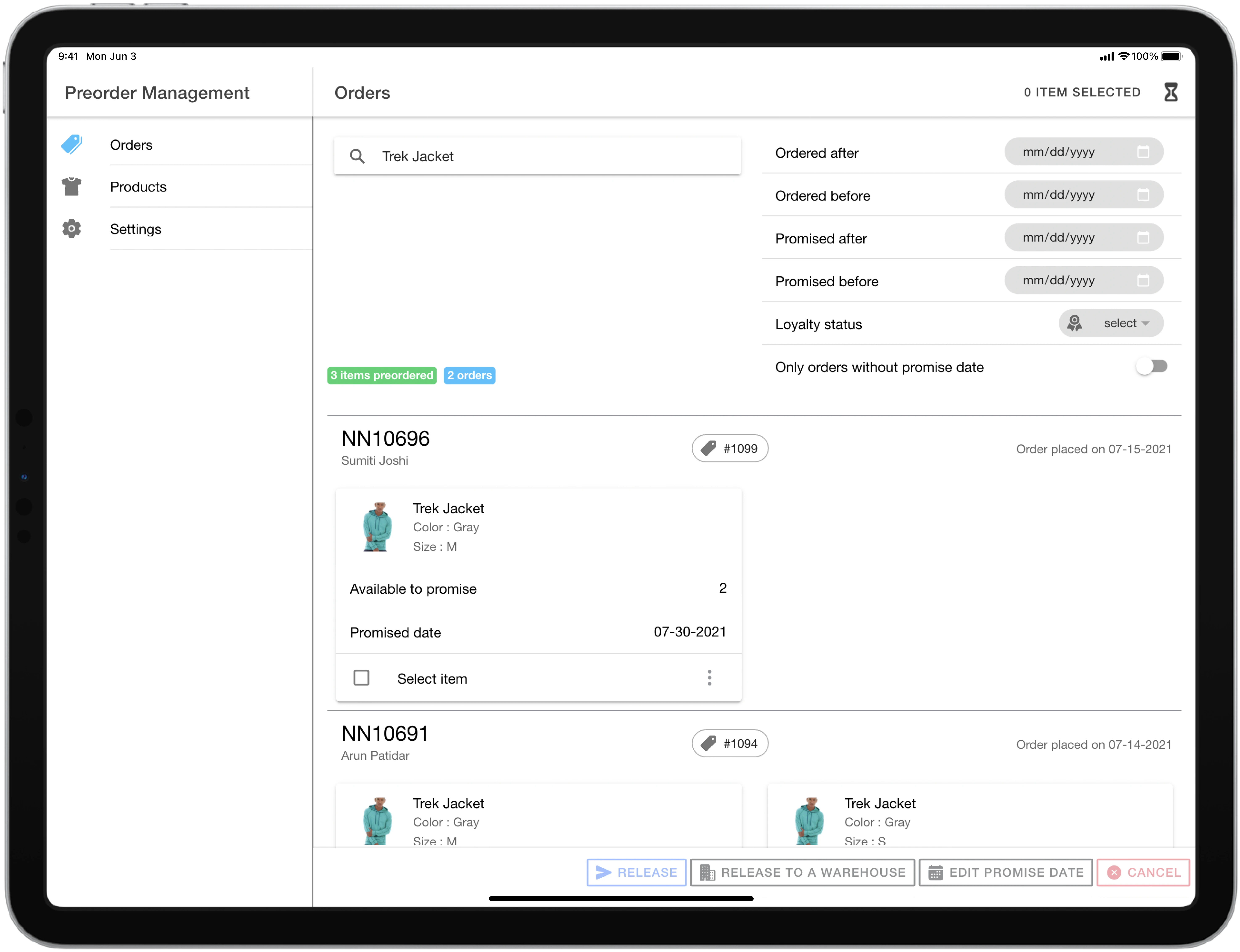 Pre-Order Management App_Release Pre-Orders