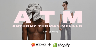 ATM luxury essentials retail display featuring the HotWax Commerce logo