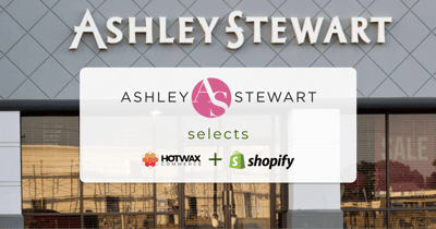 Ashley Stewart retail clothing store interior featuring the HotWax Commerce logo
