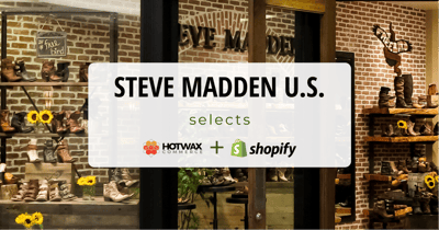 Steve Madden retail store interior featuring the HotWax Commerce logo