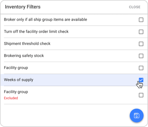Prioritize weeks of supply in inventory-filters-1