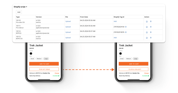 configure shopify bopis pre order scripts