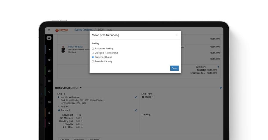 Moving Order Items from the Brokering to the Backorder Queue