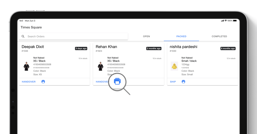 Generate packing slips directly from the BOPIS fulfillment app