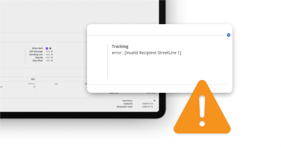 Enhancing shipping error visibility