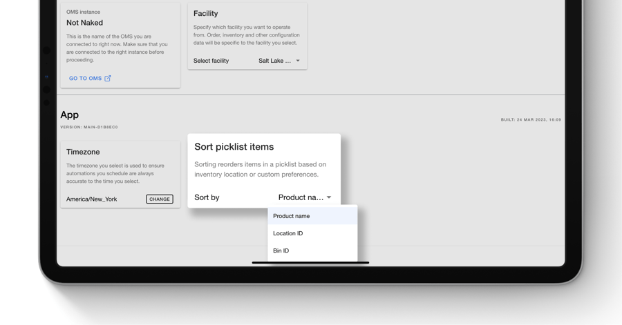 Organize Picklists by Sorting Order Items
