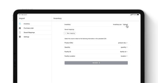 Upload Inventory from Import App