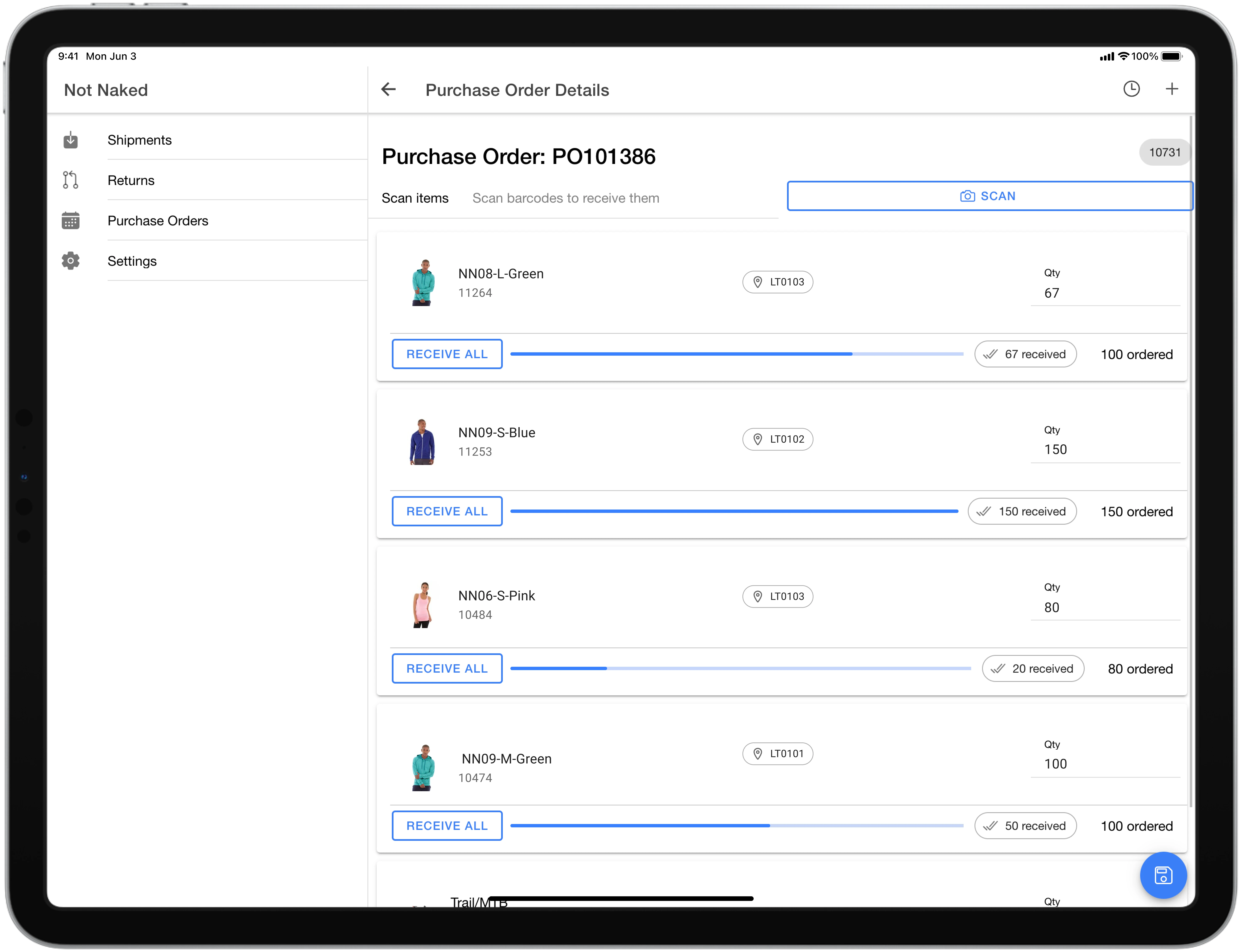 SIM_ Purchase Order details