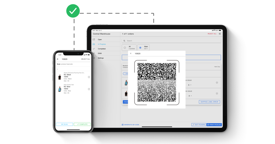 Scan QR Code to open Picklist