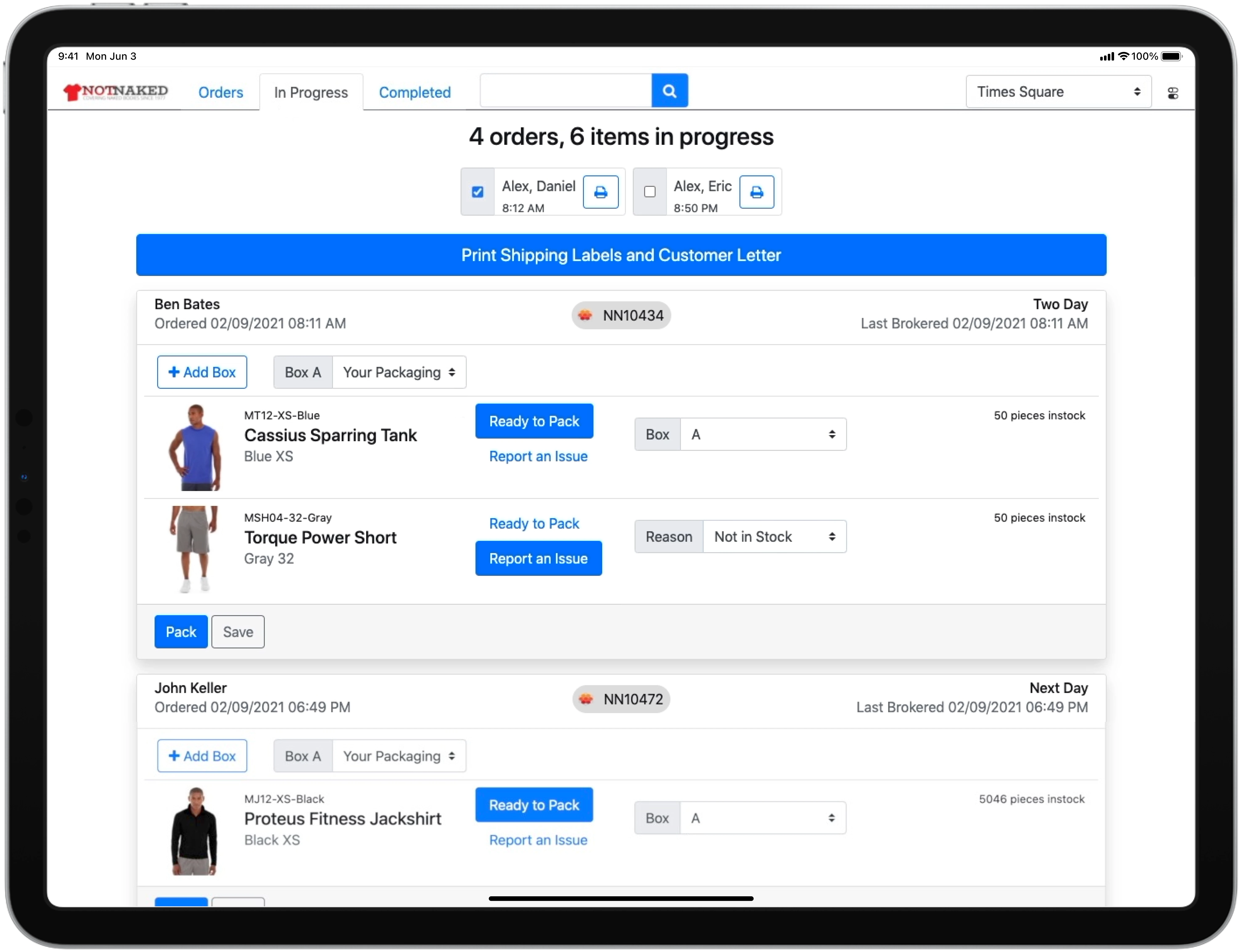 Store Fulfillment App_In Progress Orders