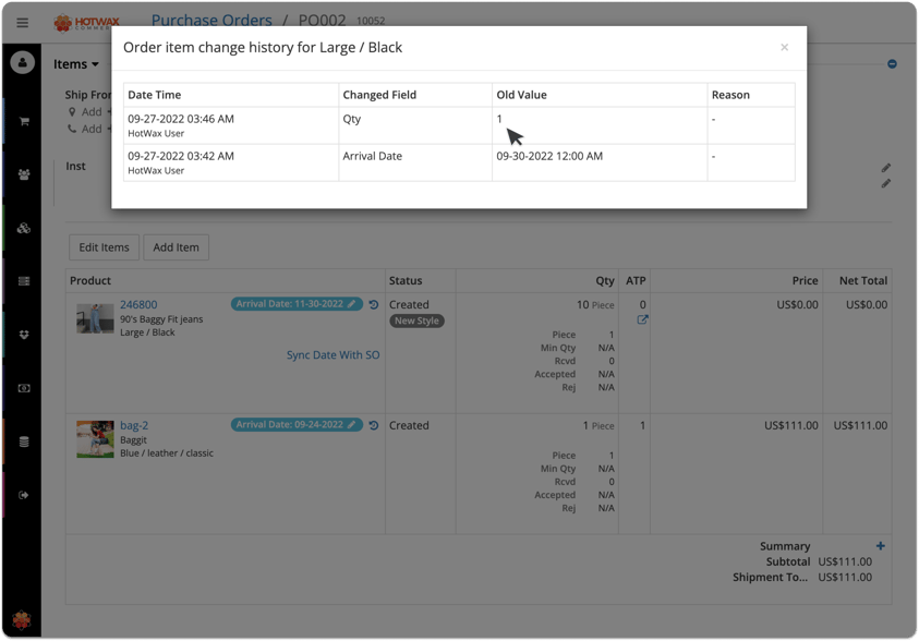 Track Purchase Order Quantity Changes-1