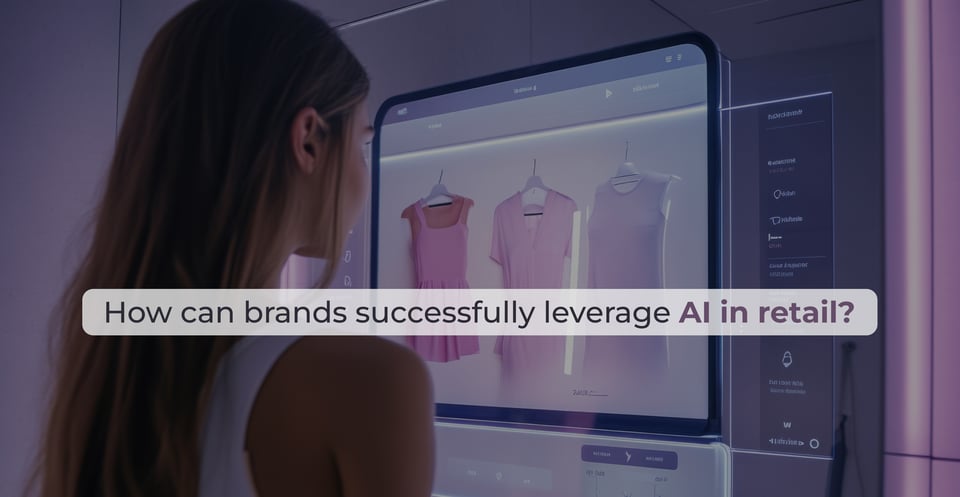 Shopper using a smart display in a store, showing how brands use AI in retail