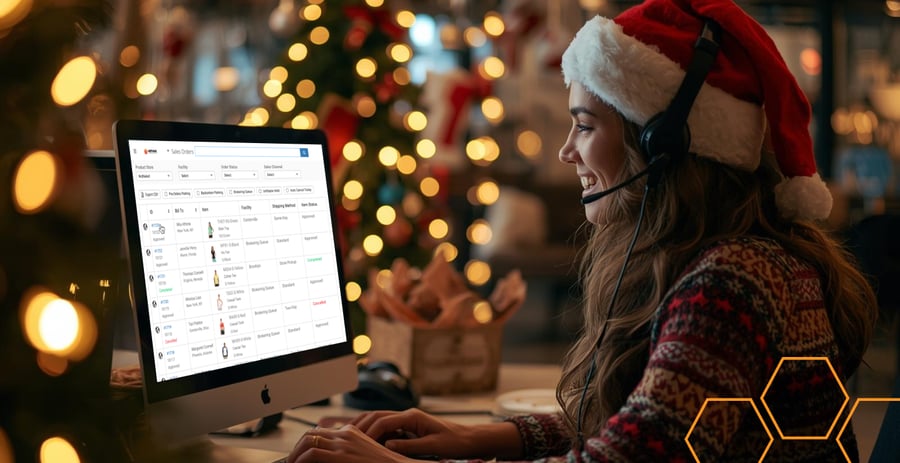 Customer service rep using the sales order page to edit orders during the holiday season