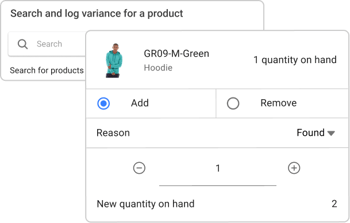 Logging a variance for one product without running a full cycle count