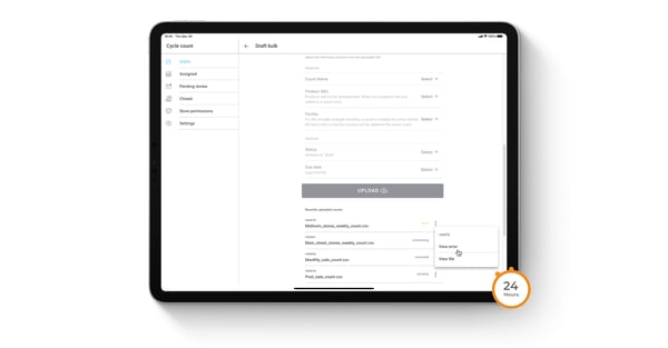 Extended access to cycle count files