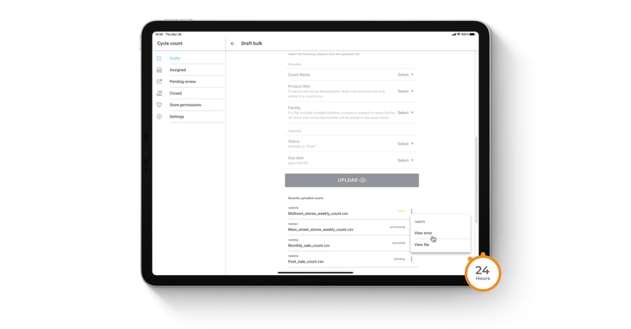 Extended access to cycle count files