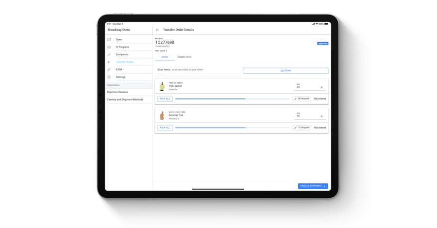 Fulfill transfer orders