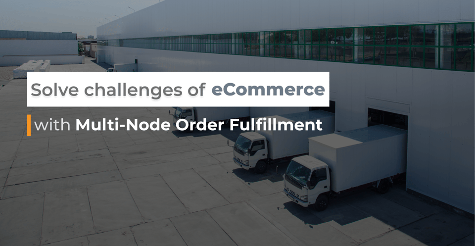 Delivery trucks at a warehouse loading dock, one of the nodes in a multi-node fulfillment network