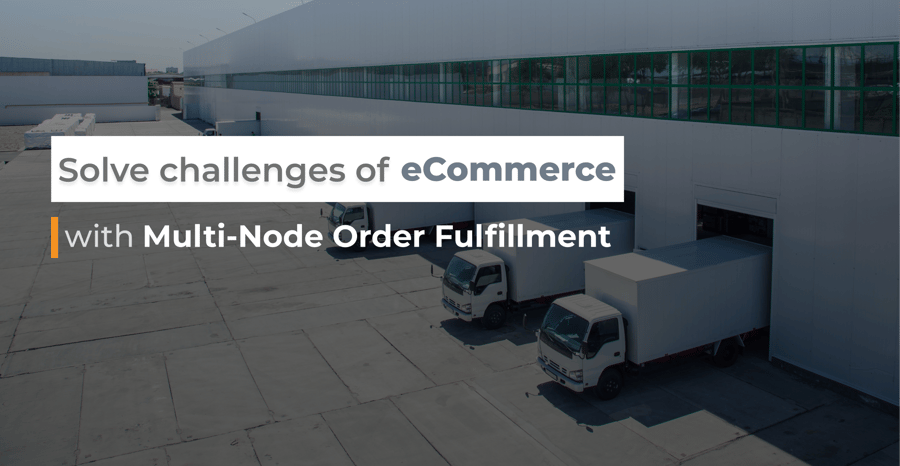 Delivery trucks at a warehouse loading dock, one of the nodes in a multi-node fulfillment network