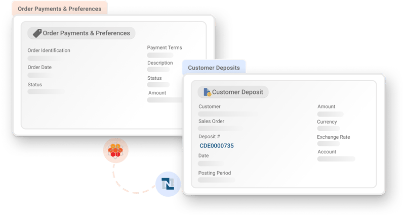 Order payments recorded as customer deposits in NetSuite by the order management integration