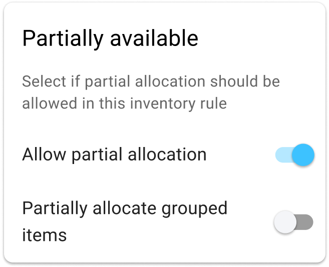 Order routing setting to allow partial allocation of an order
