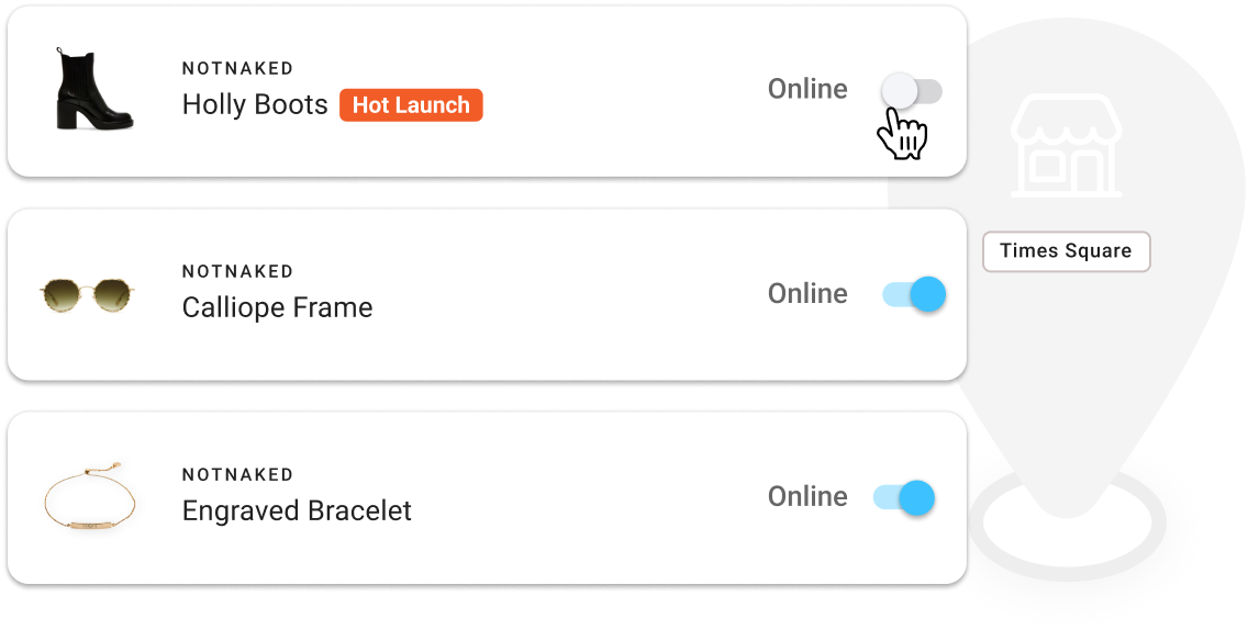 Order routing toggles to turn off online fulfillment for specific products