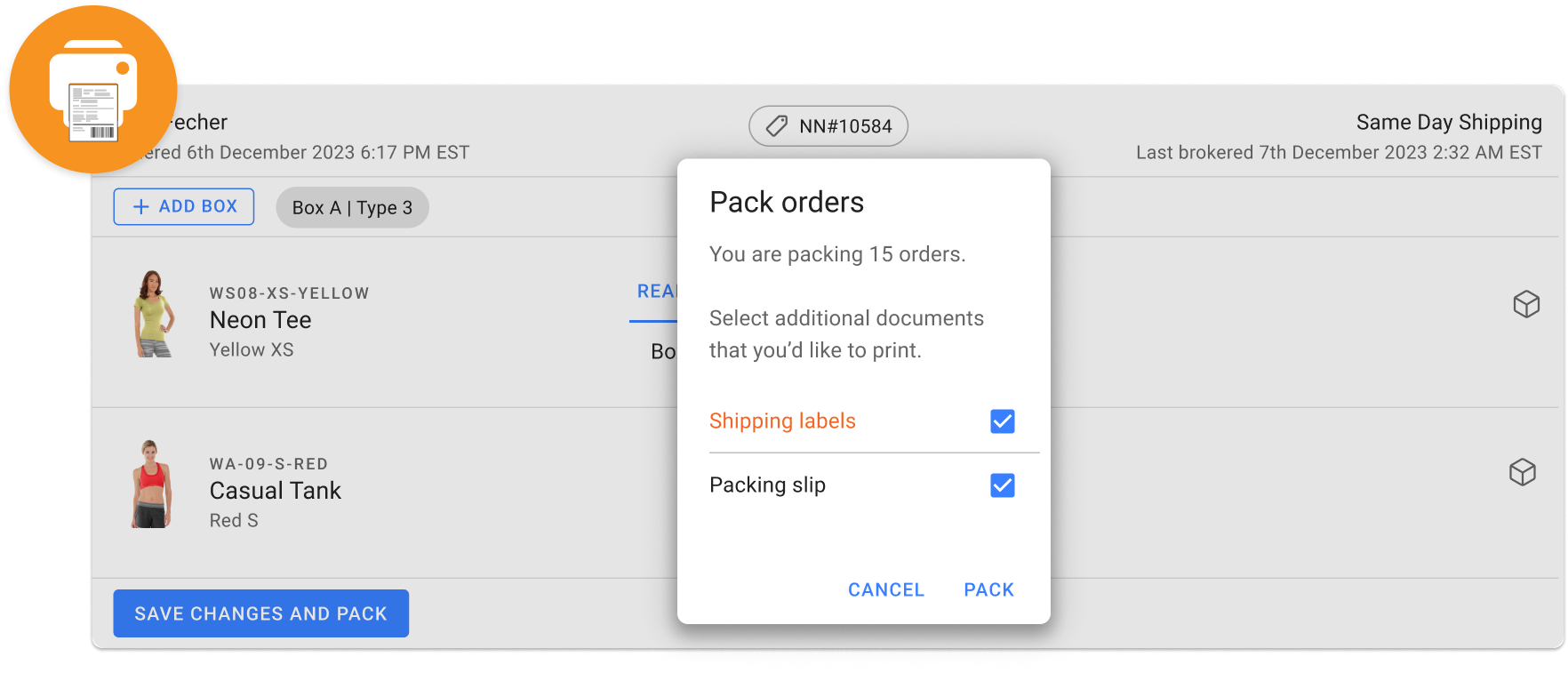 pack orders new- Omnichannel order management
