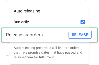 Auto release job that releases pre-orders once their promise date passes