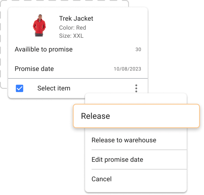 Releasing a pre-order item by order to fulfill a customer request