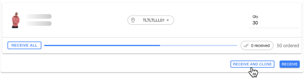 Purchase order screen with a button to close the PO manually, in the HotWax Commerce November and December 2023 release
