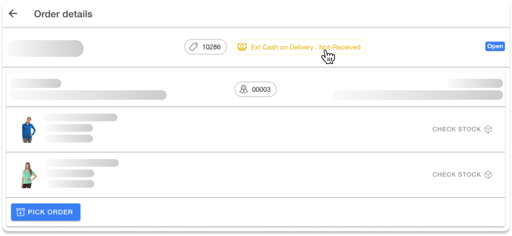 Order details for a cash on delivery order, in the HotWax Commerce November and December 2023 release