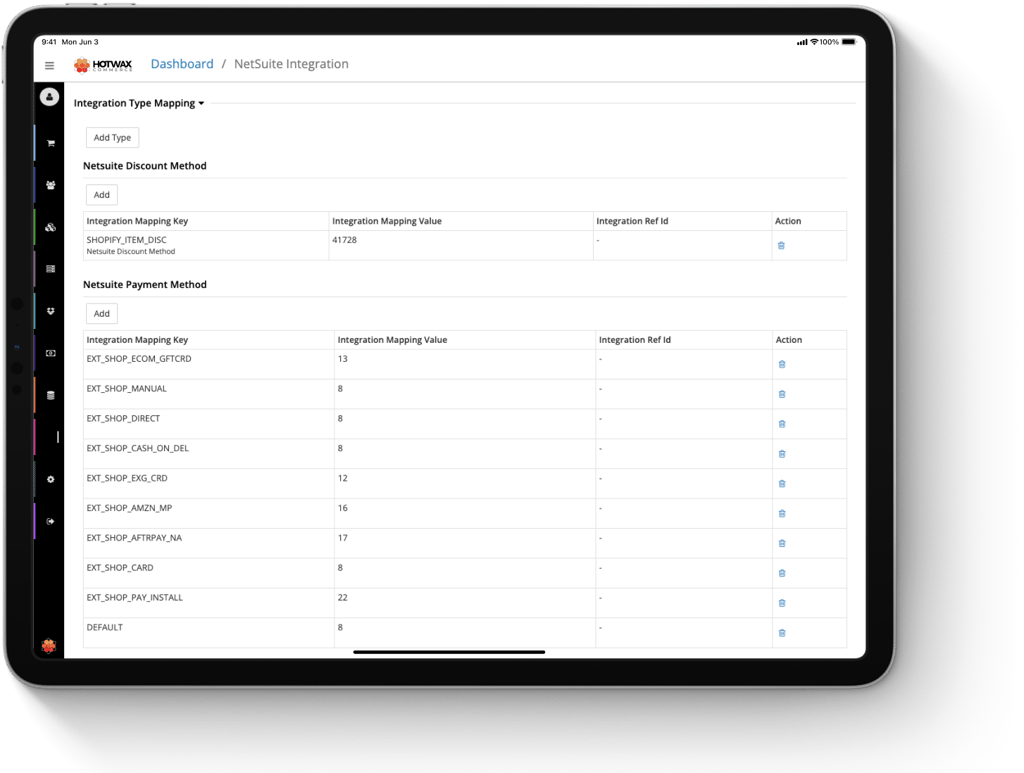 Netsuite Integration Page