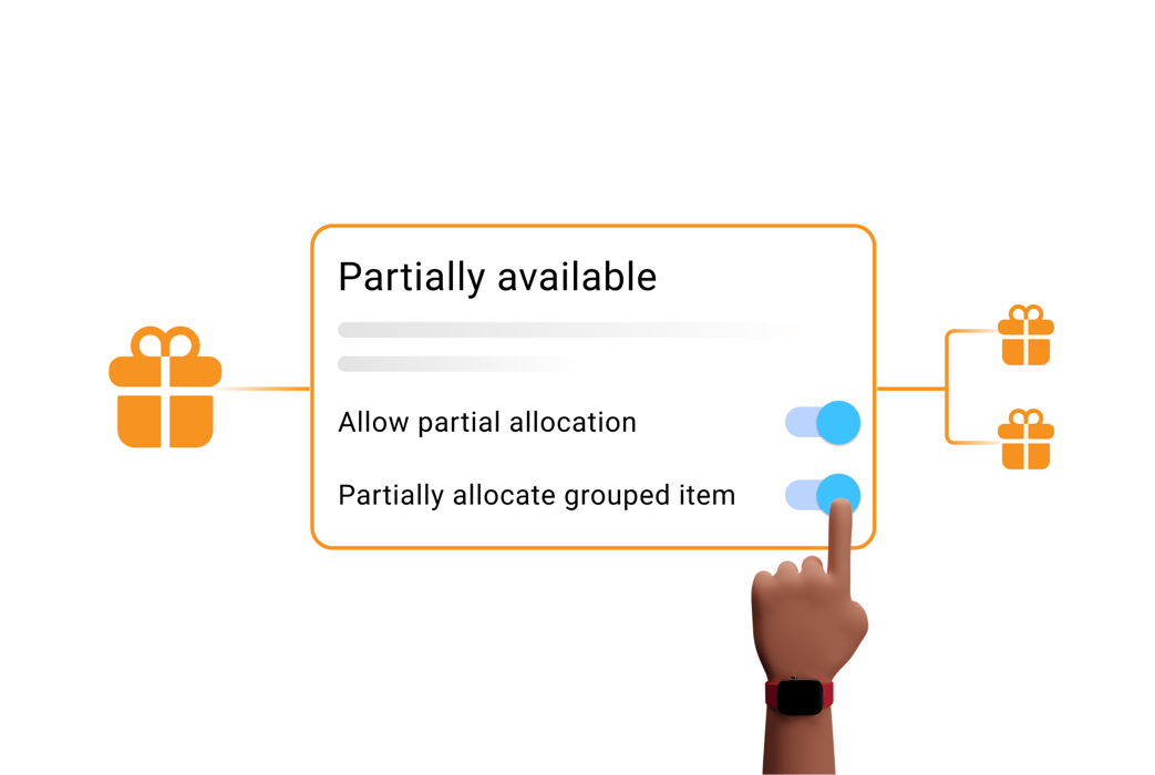 Grouped order items split for separate fulfillment, in the HotWax Commerce July 2024 release