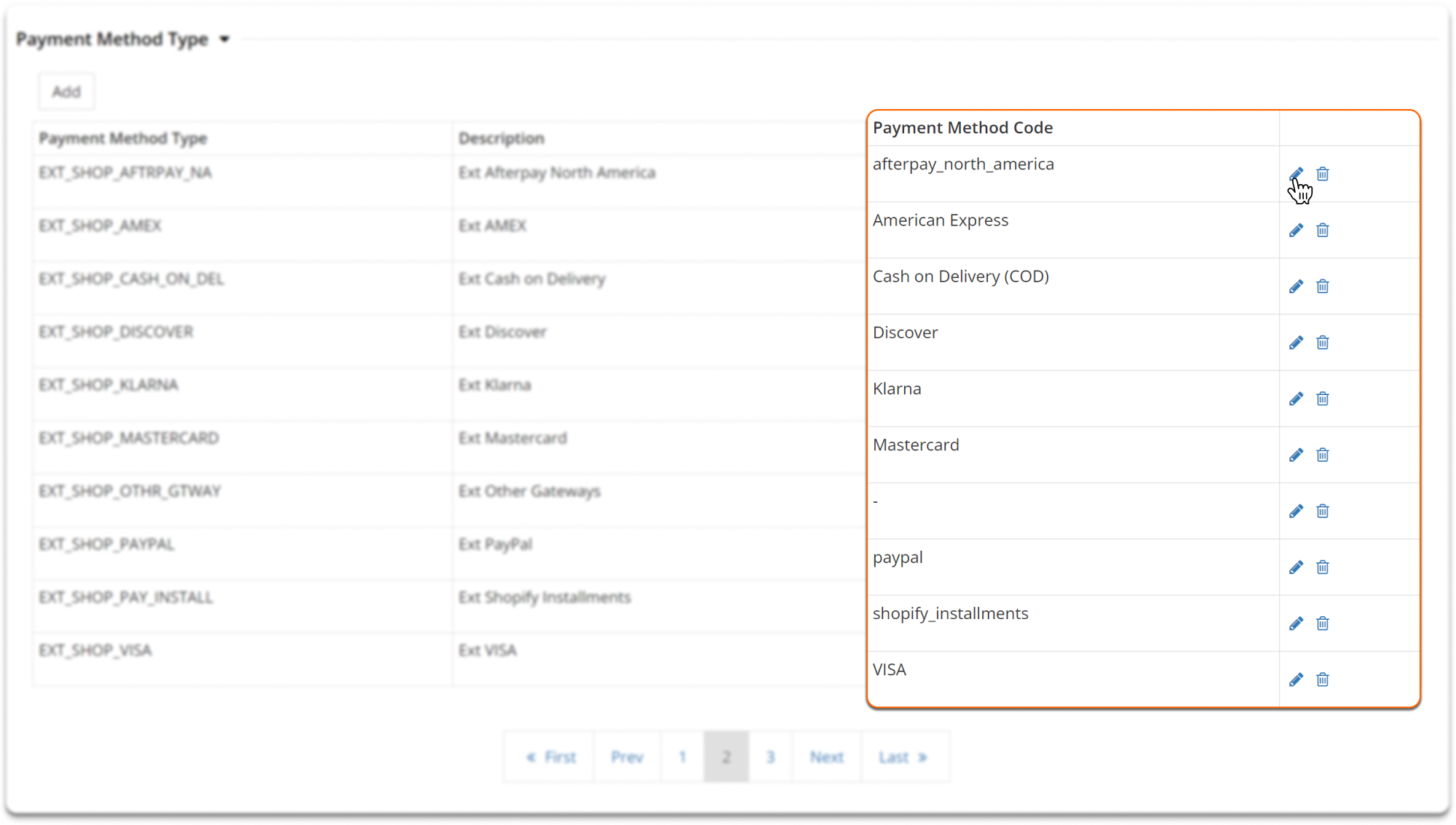 Payment methods managed on an order, in the HotWax Commerce May 2024 release