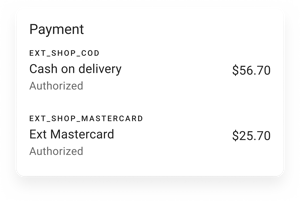 Order payment preferences with cash on delivery and card amounts, in the HotWax Commerce September 2025 release
