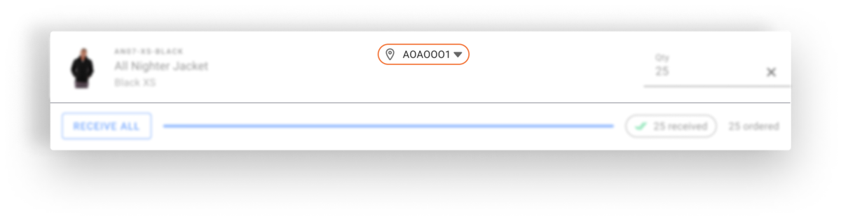 Choosing a put-away location for received inventory in the store