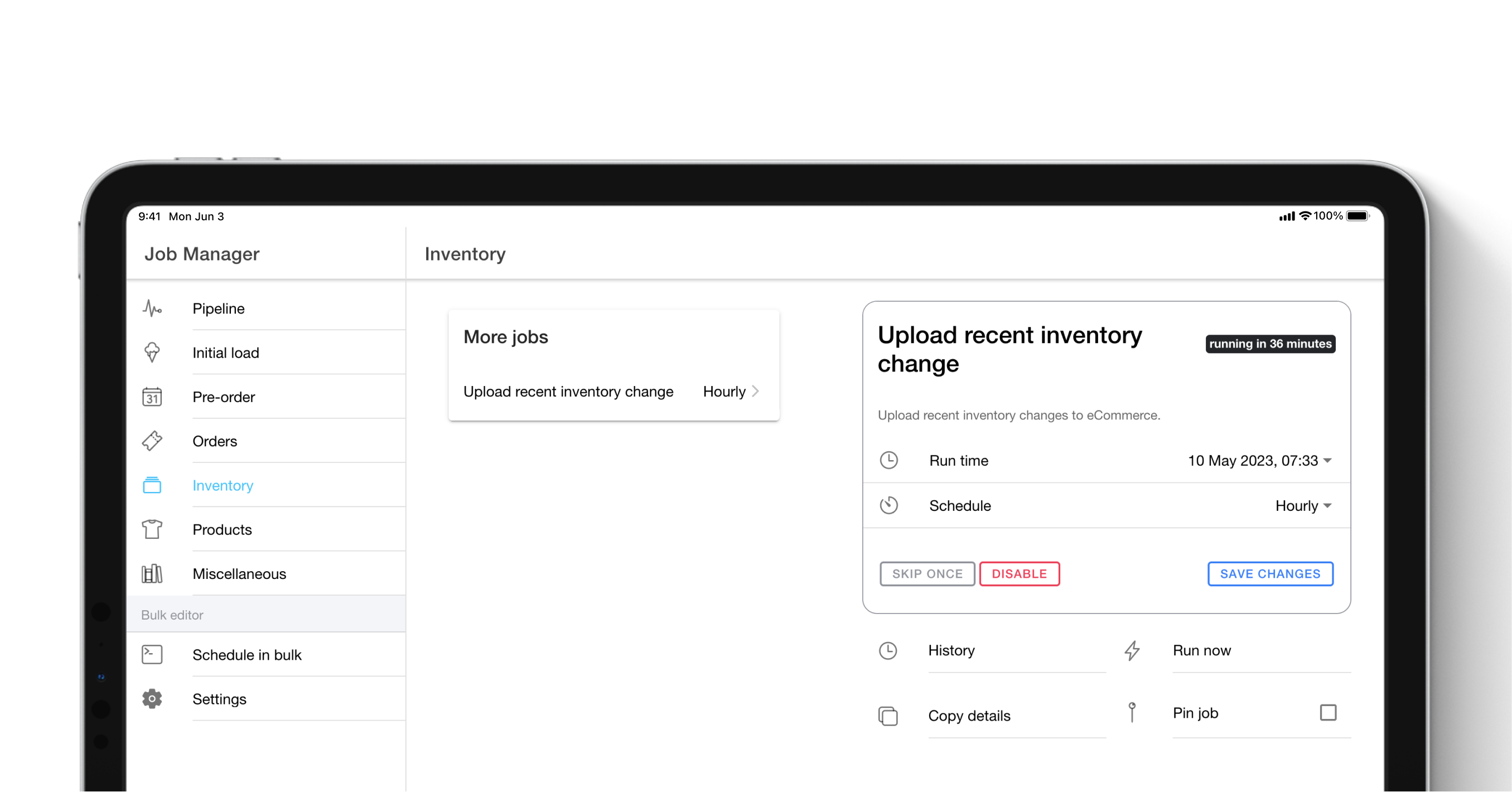 Sync Inventory for Only Products with Recent Inventory Changes